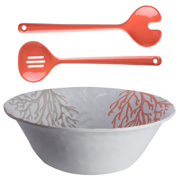 Saladier + couverts Harmony Mare Bleu corail - Marine Business