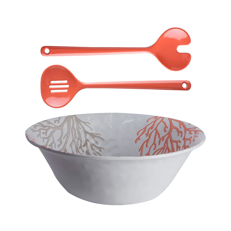 Saladier + couverts Harmony Mare Bleu corail - Marine Business