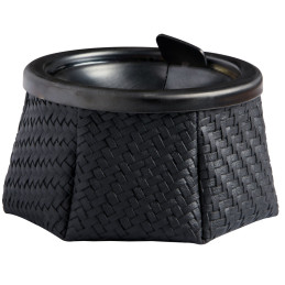 Cendrier Rattan Noir -...