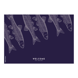 Tapis Fish Blue Antimicrobien - Marine Business | 2 tailles
